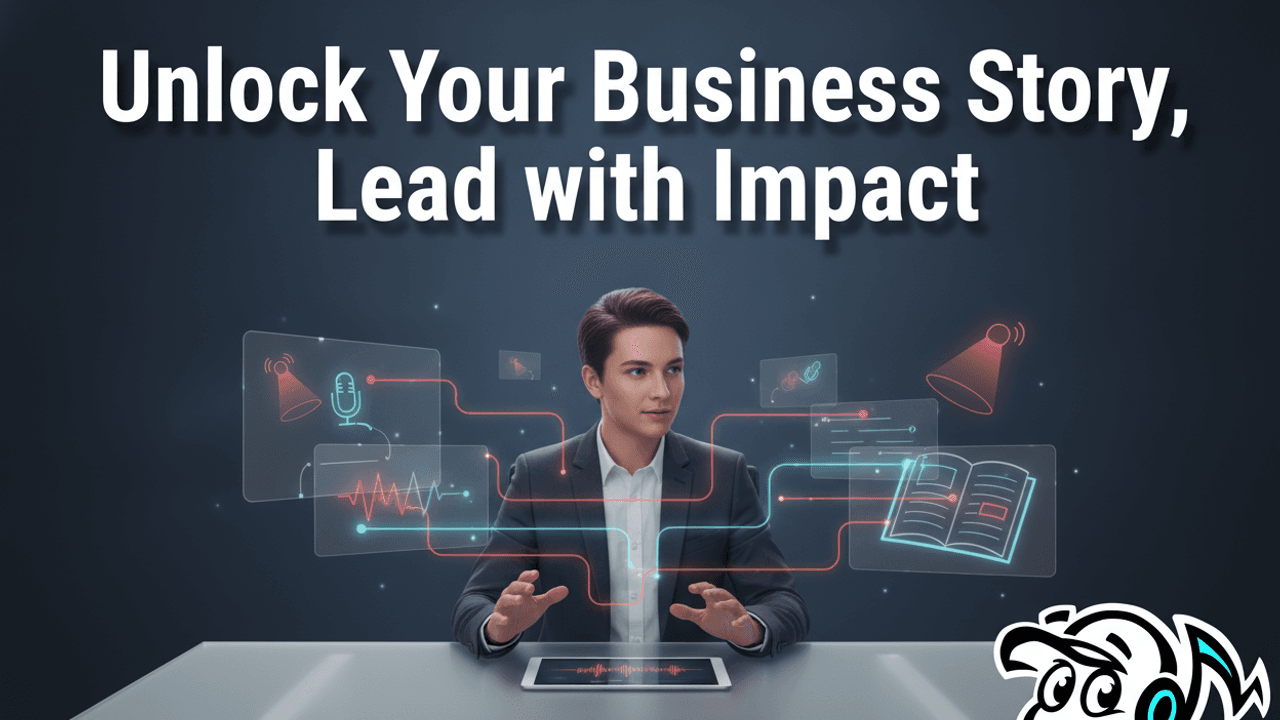 A business founder or leader crafting a compelling narrative, symbolizing the power of business storytelling and leadership storytelling in building brand credibility.