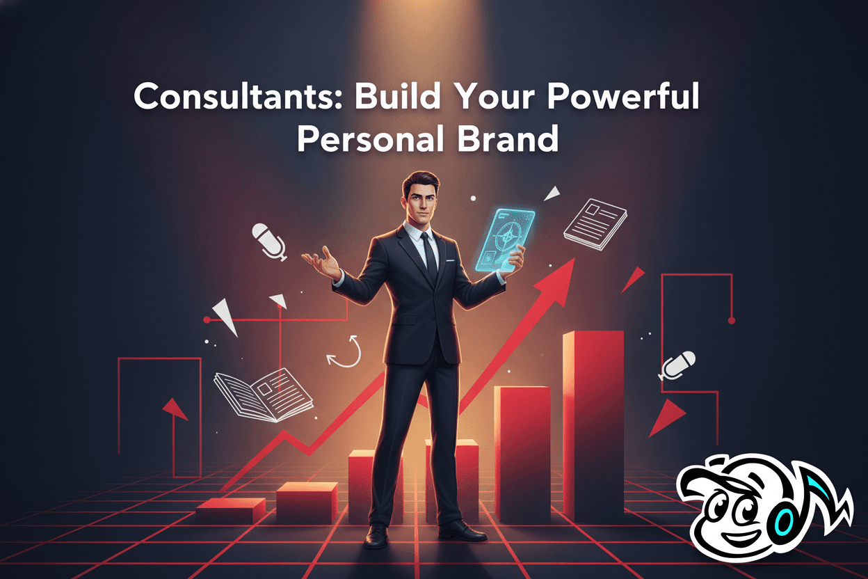 Consultant building a personal brand, showing strategy, growth, and thought leadership