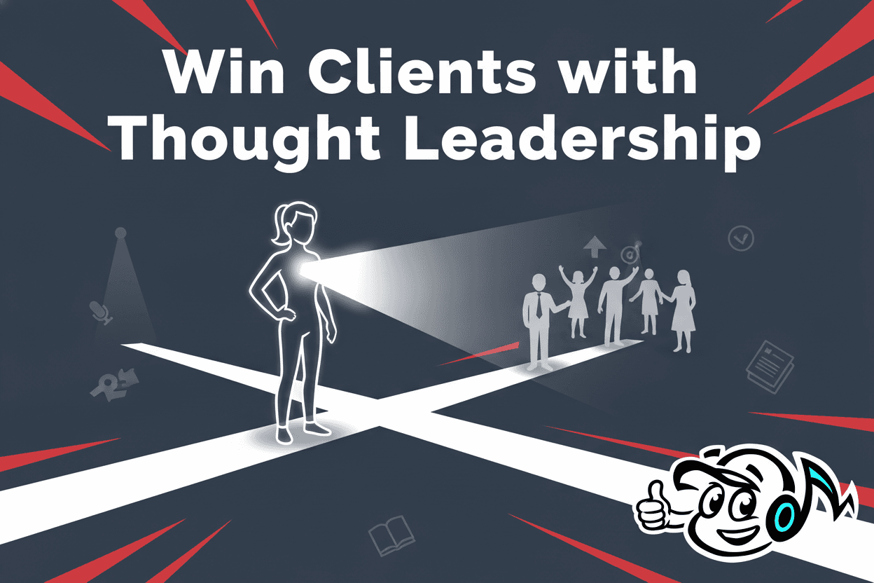 A consultant using thought leadership as a guiding light to attract new clients and build a successful practice.