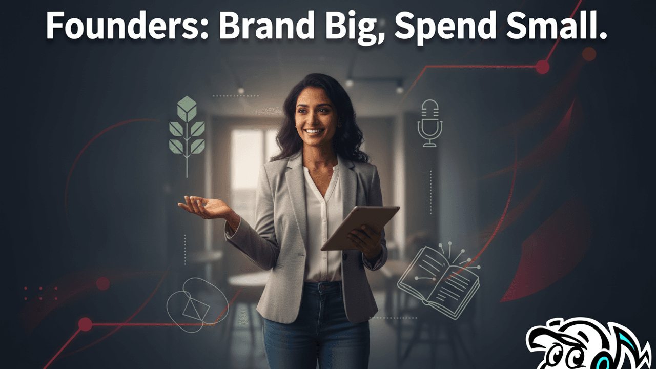 Founder building a personal brand on a budget, demonstrating smart strategies and credibility.
