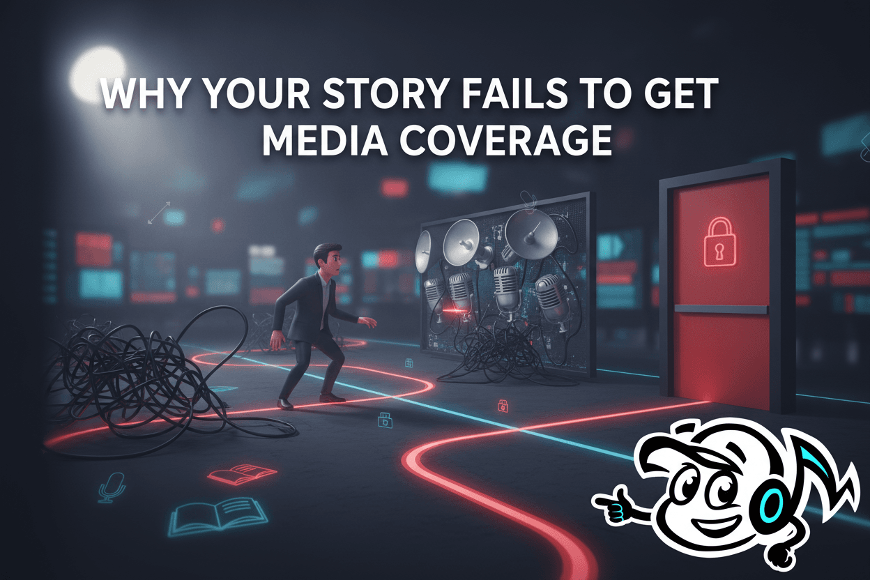 A founder overcoming media coverage pitfalls and PR strategy mistakes to get their story noticed by journalists.