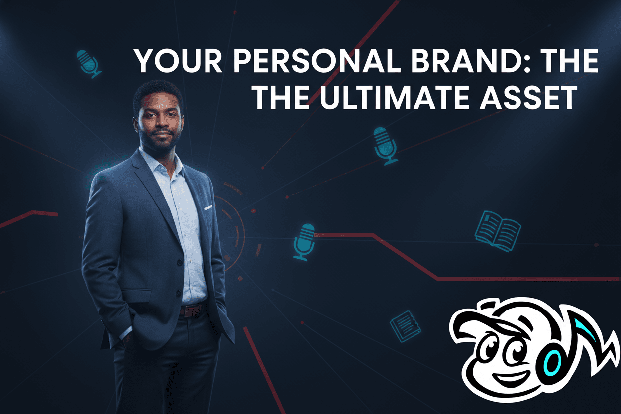A professional founder or consultant illuminated by a digital glow, representing a strong personal brand and its influence in the digital landscape.