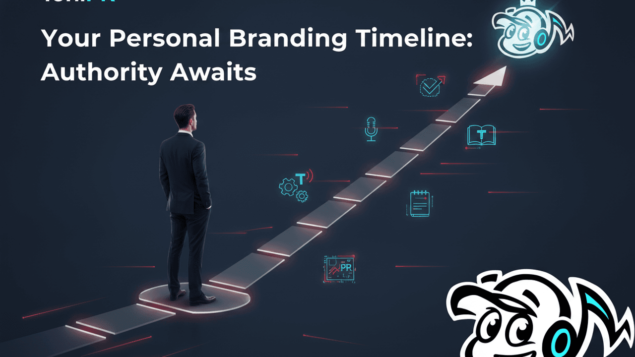 A professional mapping out a personal branding timeline, symbolizing growth from zero to authority for founders and consultants.